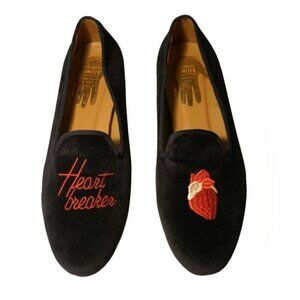 Heart Breaker Velvet SMOKING SHOE HEARTBREAKER smoking shoes Loafers Size 8